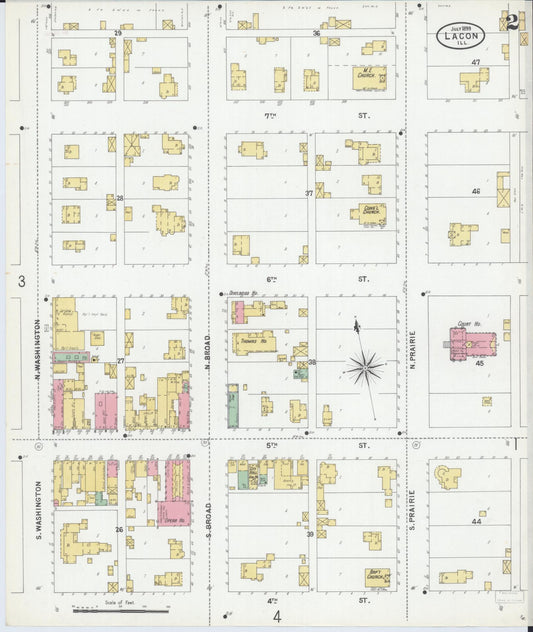 Sanborn Fire Insurance Map from Lacon, Marshall County, Illinois (1899), Sheet #0002 - Historic Sanborn Fire Insurance Map Print, vintage old map wall art, antique decor, genealogy gift, Illinois Illinois map