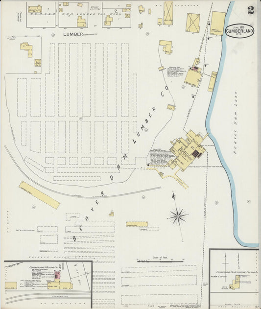 Sanborn Fire Insurance Map from Cumberland, Barron County, Wisconsin (1893), Sheet #0002 - Historic Sanborn Fire Insurance Map Print, vintage old map wall art, antique decor, genealogy gift, Wisconsin Wisconsin map