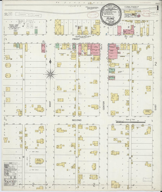 Sanborn Fire Insurance Map from Hume, Edgar County, Illinois (1899), Sheet #0001 - Complete Map Set gallery image, historic Sanborn map, vintage wall art, Illinois Illinois