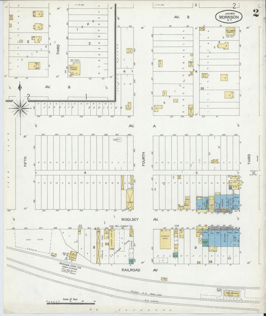 Sanborn Fire Insurance Map from Morrison, Noble County, Oklahoma (1905), Sheet #0002 - Historic Sanborn Fire Insurance Map Print, vintage old map wall art, antique decor, genealogy gift, Oklahoma Oklahoma map