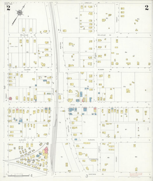 Sanborn Fire Insurance Map from Atco, Camden County, New Jersey (1933), Sheet #0002 - Historic Sanborn Fire Insurance Map Print, vintage old map wall art, antique decor, genealogy gift, New Jersey New Jersey map