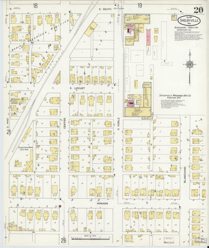 Sanborn Fire Insurance Map from Shelbyville, Shelby County, Indiana (1910), Sheet #0020 - Historic Sanborn Fire Insurance Map Print, vintage old map wall art, antique decor, genealogy gift, Indiana Indiana map