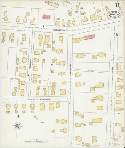 Sanborn Fire Insurance Map from Dover, Strafford County, New Hampshire (1905), Sheet #0011 - Complete Map Set gallery image, historic Sanborn map, vintage wall art, New Hampshire New Hampshire