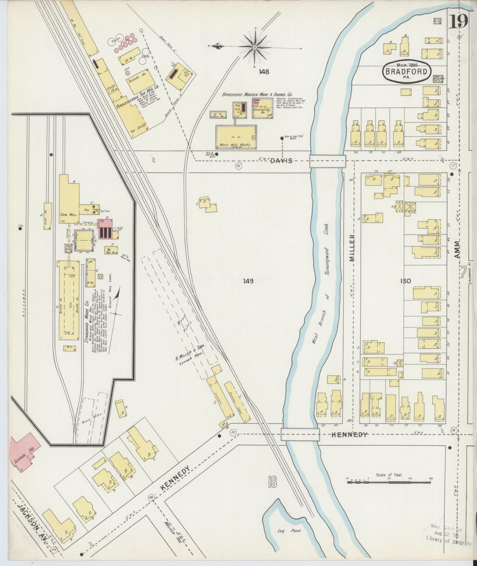 Sanborn Fire Insurance Map from Bradford, McKean County, Pennsylvania (1895), Sheet #0019 - Complete Map Set gallery image, historic Sanborn map, vintage wall art, Pennsylvania Pennsylvania
