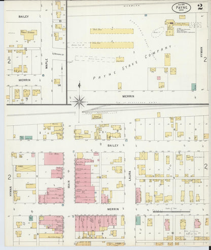 Sanborn Fire Insurance Map from Payne, Paulding County, Ohio (1899), Sheet #0002 - Historic Sanborn Fire Insurance Map Print, vintage old map wall art, antique decor, genealogy gift, Ohio Ohio map