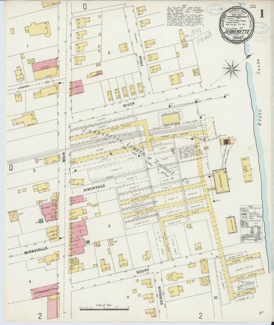 Sanborn Fire Insurance Map from Jeannerette, Iberia Parish, Louisiana. (1898) – Historic Sanborn Fire Insurance Map Print