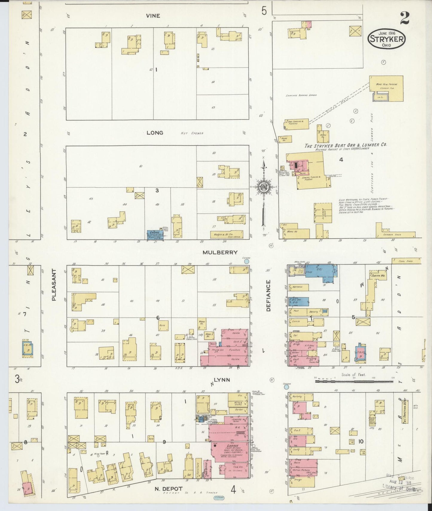 Sanborn Fire Insurance Map from Stryker, Williams County, Ohio (1916), Sheet #0002 - Complete Map Set gallery image, historic Sanborn map, vintage wall art, Ohio Ohio