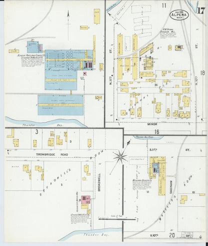 Sanborn Fire Insurance Map from Alpena, Alpena County, Michigan (1901), Sheet #0017 - Complete Map Set gallery image, historic Sanborn map, vintage wall art, Michigan Michigan