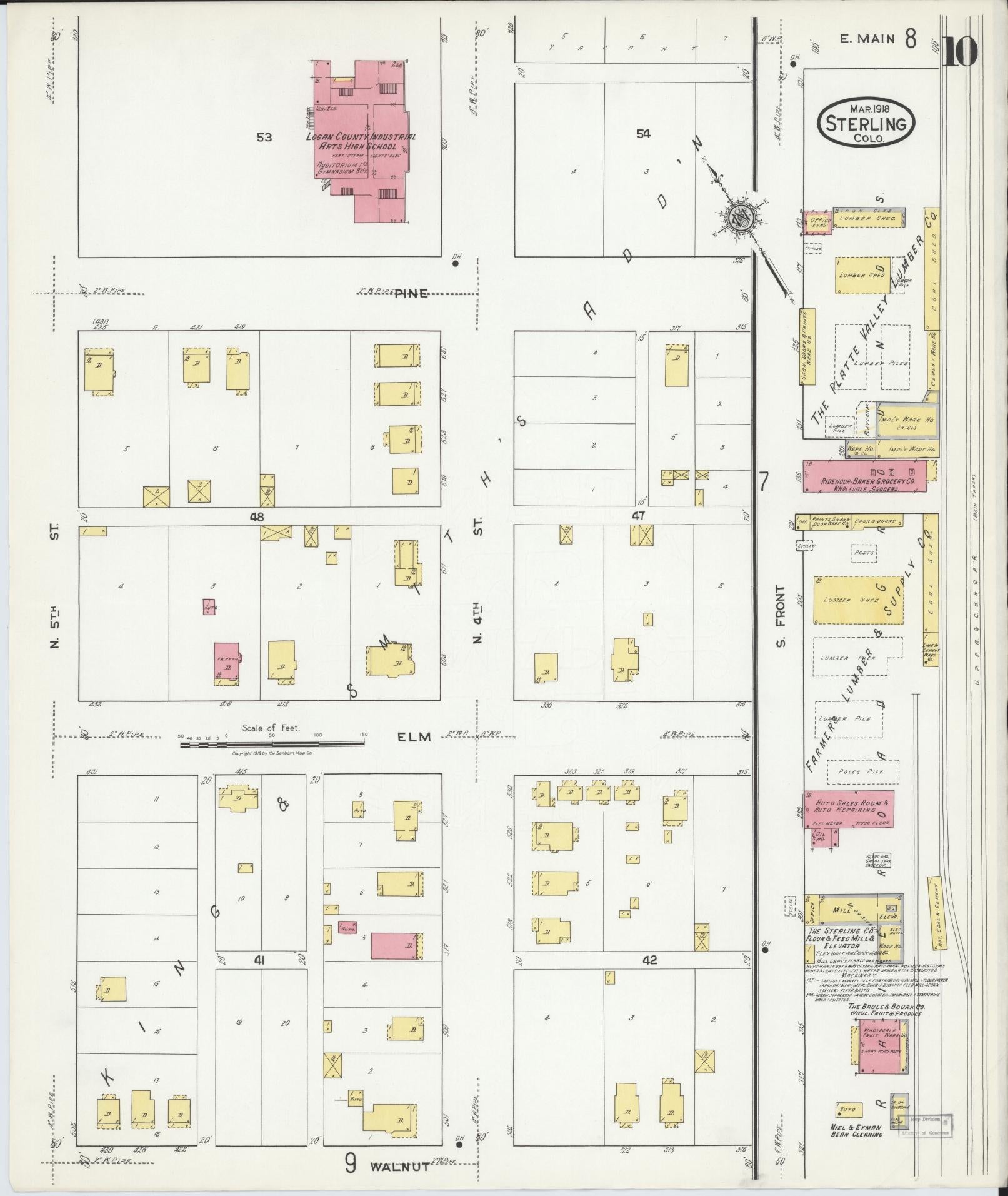 Sanborn Fire Insurance Map from Sterling, Logan County, Colorado (1918), Sheet #0010 - Complete Map Set gallery image, historic Sanborn map, vintage wall art, Colorado Colorado