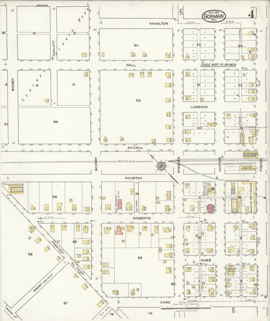 Sanborn Fire Insurance Map from Gorman, Eastland County, Texas (1921), Sheet #0004 - Historic Sanborn Fire Insurance Map Print, vintage old map wall art, antique decor, genealogy gift, Texas Texas map