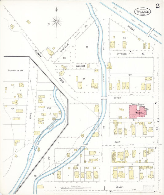 Sanborn Fire Insurance Map from Wallace, Shoshone County, Idaho (1901), Sheet #0002 - Historic Sanborn Fire Insurance Map Print, vintage old map wall art, antique decor, genealogy gift, Idaho Idaho map
