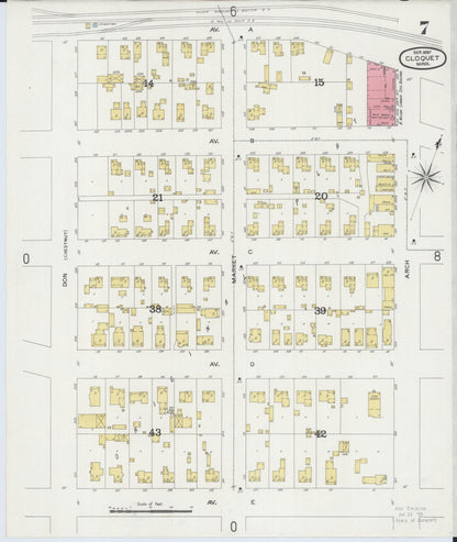 Sanborn Fire Insurance Map from Cloquet, Carlton County, Minnesota (1897), Sheet #0007 - Complete Map Set gallery image, historic Sanborn map, vintage wall art, Minnesota Minnesota