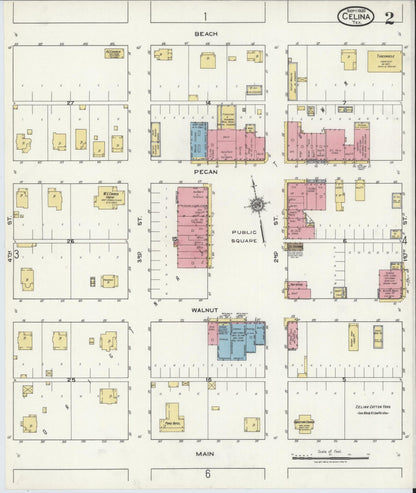 Sanborn Fire Insurance Map from Celina, Collin County, Texas (1920), Sheet #0002 - Complete Map Set gallery image, historic Sanborn map, vintage wall art, Texas Texas