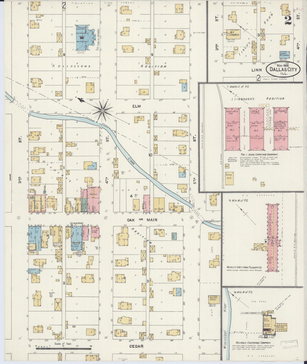 Sanborn Fire Insurance Map from Dallas City, Hancock County, Illinois (1906), Sheet #0002 - Complete Map Set gallery image, historic Sanborn map, vintage wall art, Illinois Illinois