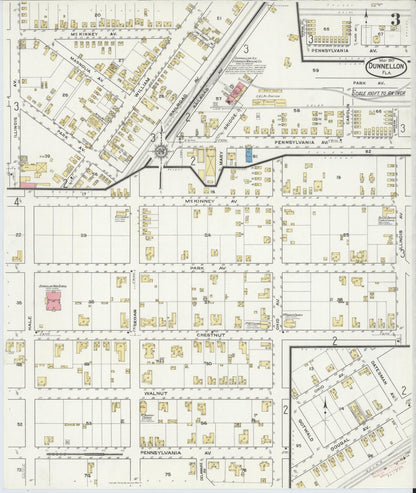 Sanborn Fire Insurance Map from Dunnellon, Marion County, Florida (1917), Sheet #0003 - Complete Map Set gallery image, historic Sanborn map, vintage wall art, Florida Florida