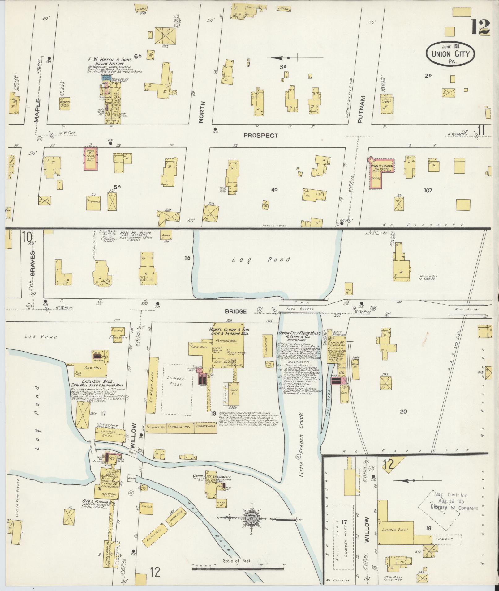 Sanborn Fire Insurance Map from Union City, Erie County, Pennsylvania (1911), Sheet #0012 - Complete Map Set gallery image, historic Sanborn map, vintage wall art, Pennsylvania Pennsylvania