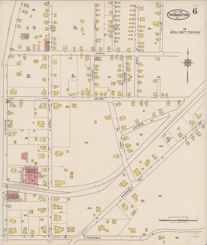 Sanborn Fire Insurance Map from Thomaston, Upson County, Georgia (1921), Sheet #0006 - Complete Map Set gallery image, historic Sanborn map, vintage wall art, Georgia Georgia