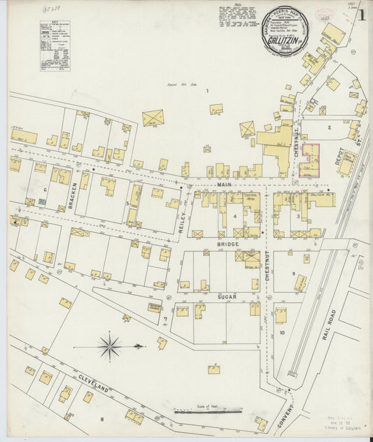 Sanborn Fire Insurance Map from Gallitzin, Cambria County, Pennsylvania (1895), Sheet #0001 - Complete Map Set gallery image, historic Sanborn map, vintage wall art, Pennsylvania Pennsylvania
