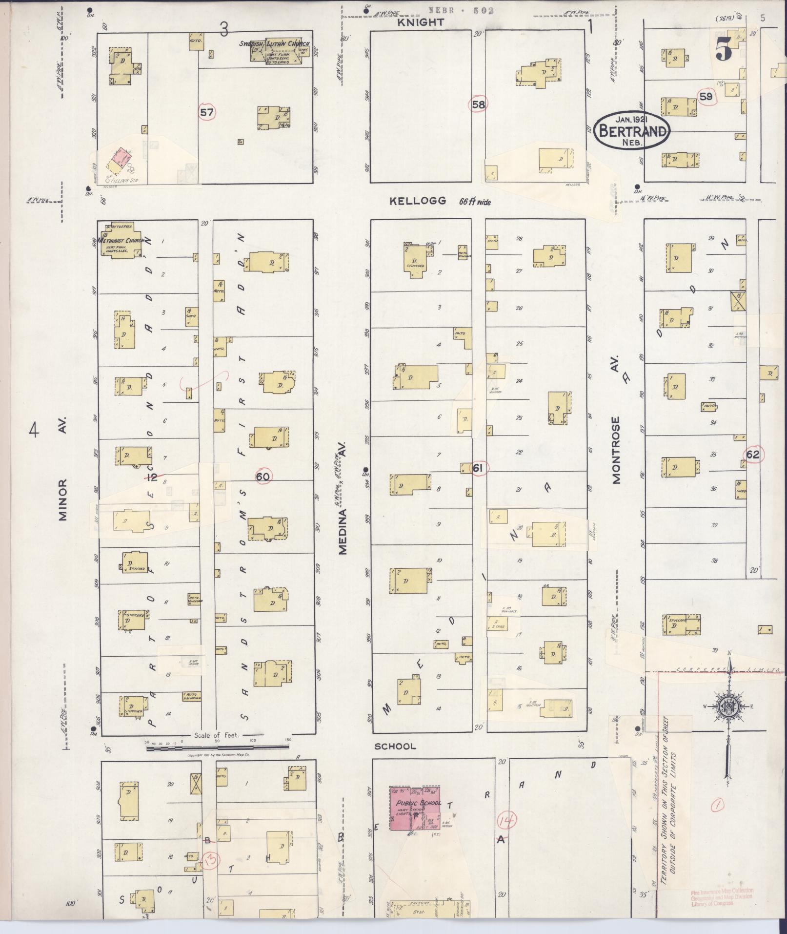 Sanborn Fire Insurance Map from Bertran, Phelps County, Nebraska (1936), Sheet #0005 - Complete Map Set gallery image, historic Sanborn map, vintage wall art, Nebraska Nebraska