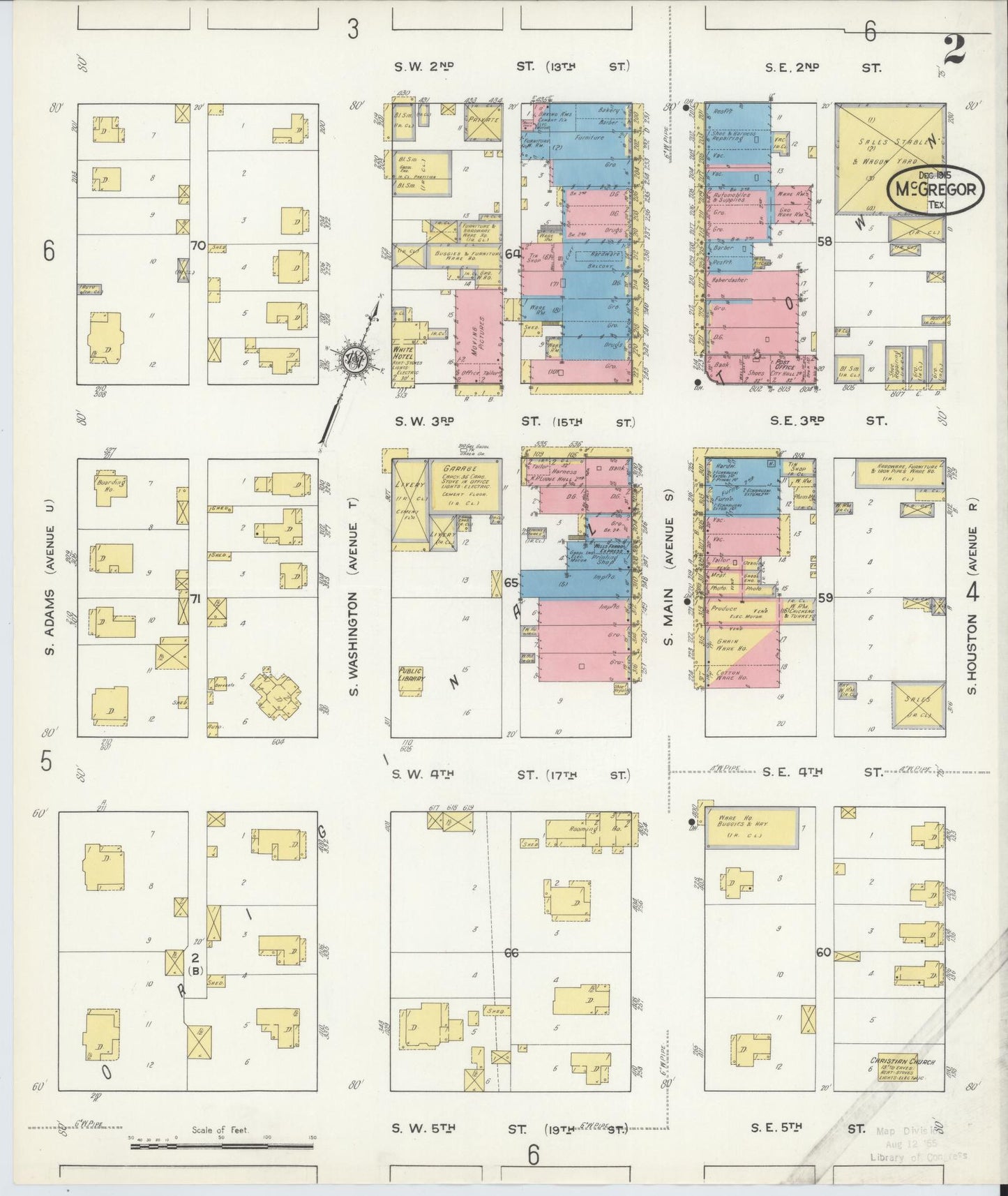 Sanborn Fire Insurance Map from McGregor, McLennan County, Texas (1915), Sheet #0002 - Complete Map Set gallery image, historic Sanborn map, vintage wall art, Texas Texas