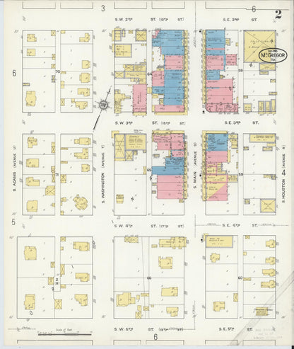 Sanborn Fire Insurance Map from McGregor, McLennan County, Texas (1915), Sheet #0002 - Complete Map Set gallery image, historic Sanborn map, vintage wall art, Texas Texas