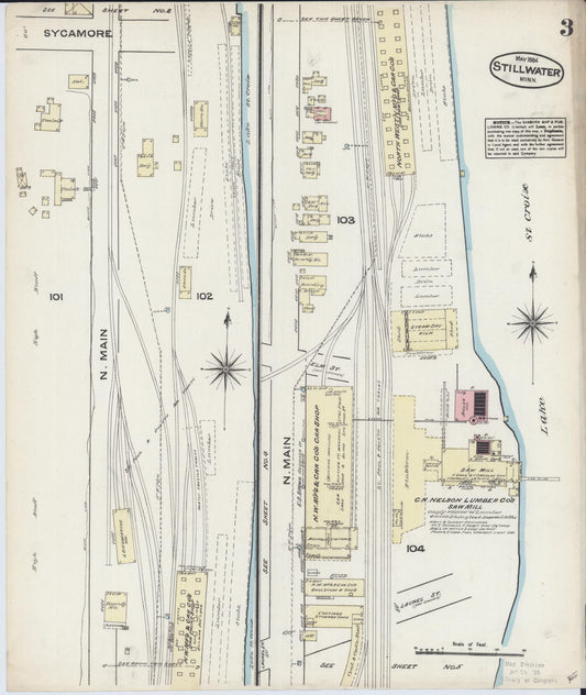 Sanborn Fire Insurance Map from Stillwater, Washington County, Minnesota (1884), Sheet #0003 - Historic Sanborn Fire Insurance Map Print, vintage old map wall art, antique decor, genealogy gift, Minnesota Minnesota map