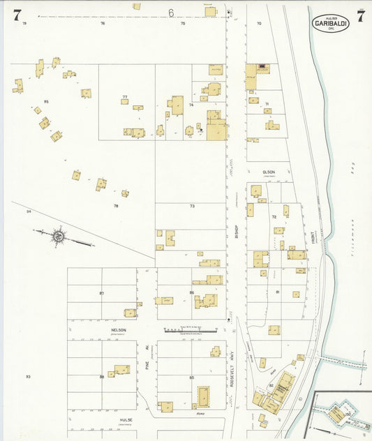Sanborn Fire Insurance Map from Garibaldi, Tillamook County, Oregon (1929), Sheet #0007 - Historic Sanborn Fire Insurance Map Print, vintage old map wall art, antique decor, genealogy gift, Oregon Oregon map