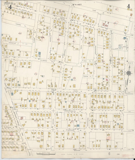 Sanborn Fire Insurance Map from Merrick, Nassau County, New York (1947), Sheet #0004 - Historic Sanborn Fire Insurance Map Print, vintage old map wall art, antique decor, genealogy gift, New York New York map