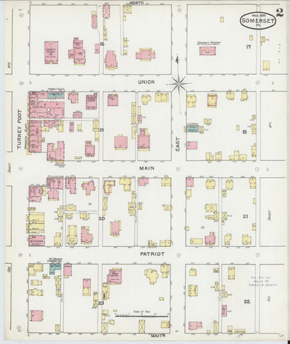 Sanborn Fire Insurance Map from Somerset, Somerset County, Pennsylvania (1892), Sheet #0002 - Historic Sanborn Fire Insurance Map Print, vintage old map wall art, antique decor, genealogy gift, Pennsylvania Pennsylvania map