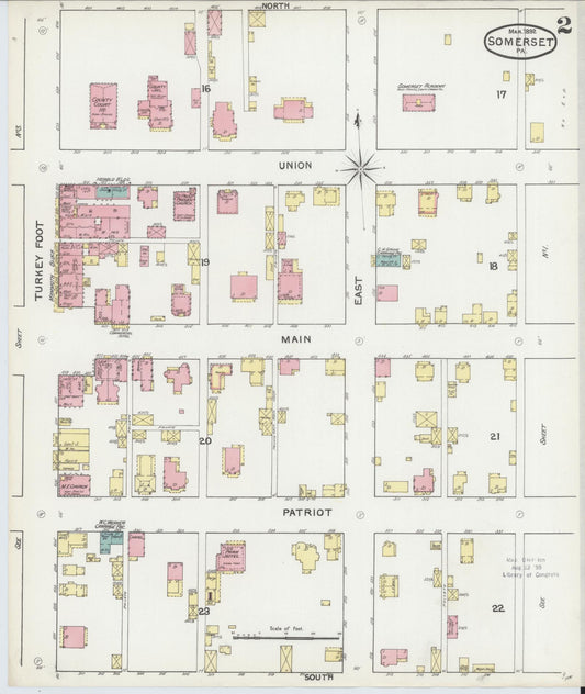 Sanborn Fire Insurance Map from Somerset, Somerset County, Pennsylvania (1892), Sheet #0002 - Historic Sanborn Fire Insurance Map Print, vintage old map wall art, antique decor, genealogy gift, Pennsylvania Pennsylvania map