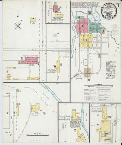 Sanborn Fire Insurance Map from Hart, Oceana County, Michigan (1900), Sheet #0001 - Complete Map Set gallery image, historic Sanborn map, vintage wall art, Michigan Michigan