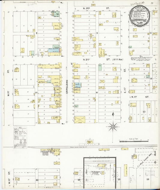 Sanborn Fire Insurance Map from Leonardville, Riley County, Kansas (1896), Sheet #0001 - Historic Sanborn Fire Insurance Map Print, vintage old map wall art, antique decor, genealogy gift, Kansas Kansas map