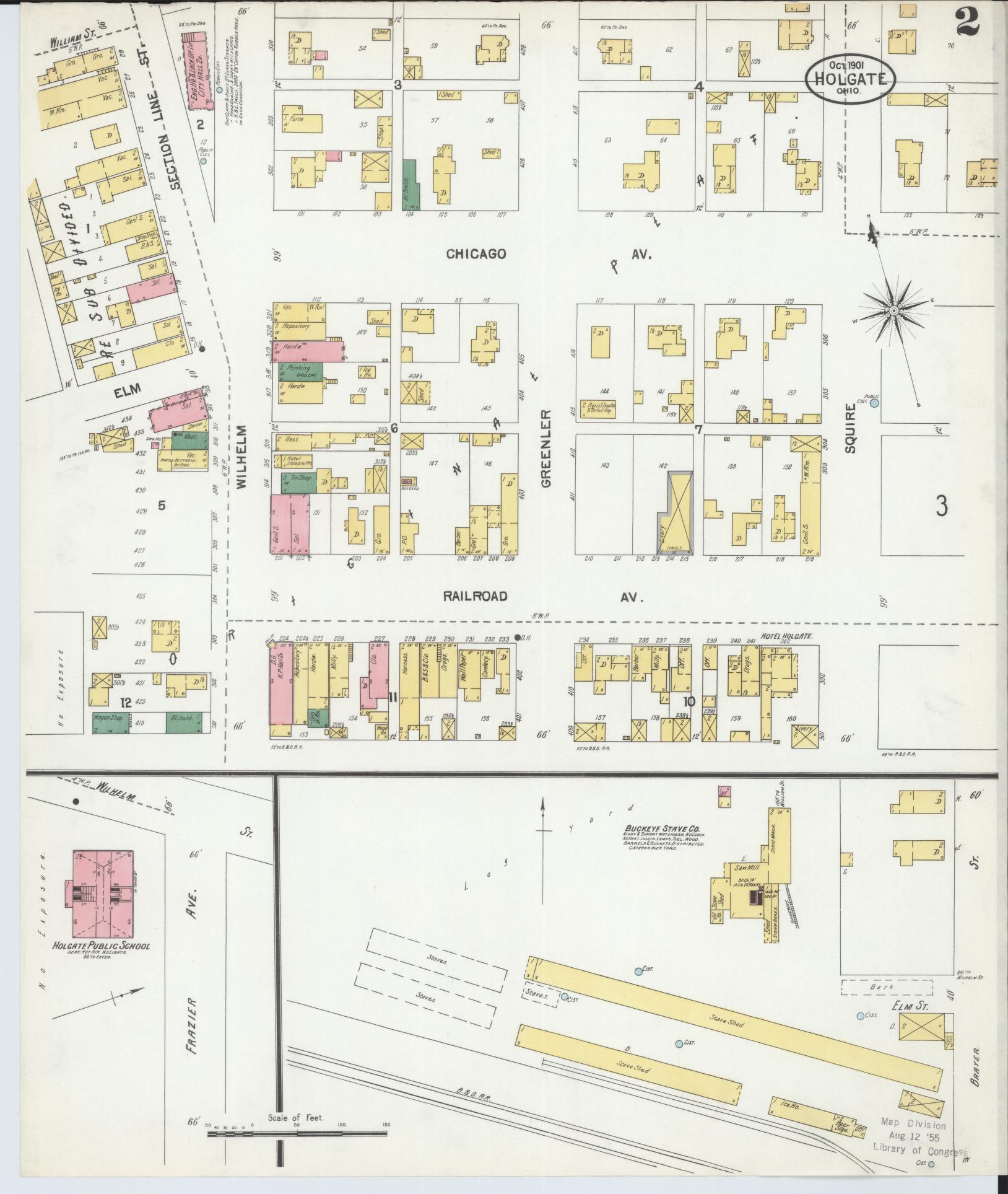 Sanborn Fire Insurance Map from Holgate, Henry County, Ohio (1901), Sheet #0002 - Complete Map Set gallery image, historic Sanborn map, vintage wall art, Ohio Ohio