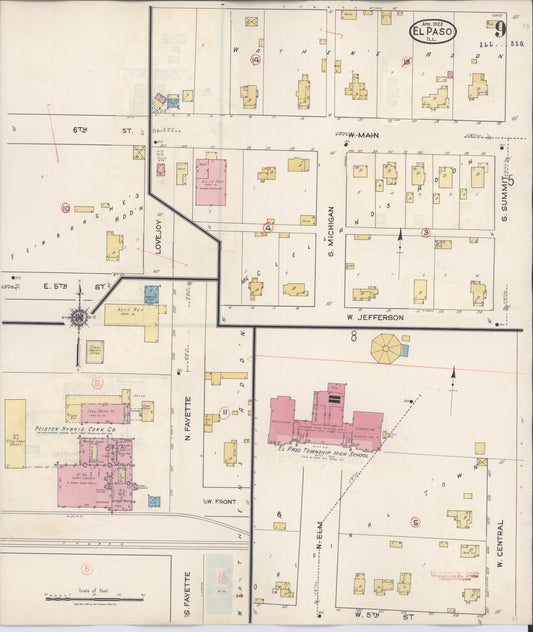 Sanborn Fire Insurance Map from El Paso, Woodford County, Illinois (1941), Sheet #0009 - Historic Sanborn Fire Insurance Map Print, vintage old map wall art, antique decor, genealogy gift, Illinois Illinois map