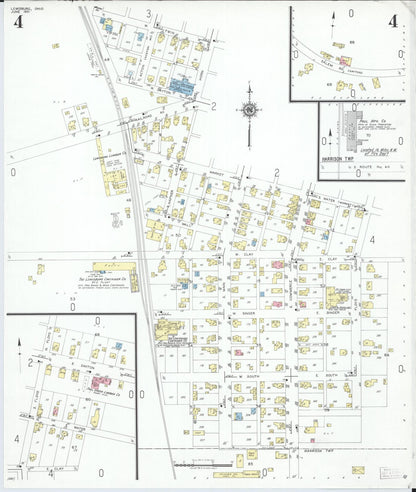 Sanborn Fire Insurance Map from Lewisburg, Preble County, Ohio (1951), Sheet #0004 - Historic Sanborn Fire Insurance Map Print, vintage old map wall art, antique decor, genealogy gift, Ohio Ohio map