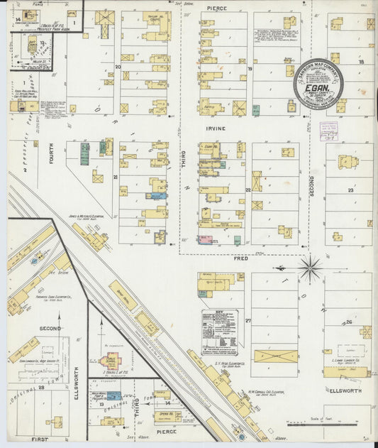 Sanborn Fire Insurance Map from Egan, Moody County, South Dakota (1904), Sheet #0001 - Historic Sanborn Fire Insurance Map Print, vintage old map wall art, antique decor, genealogy gift, South Dakota South Dakota map