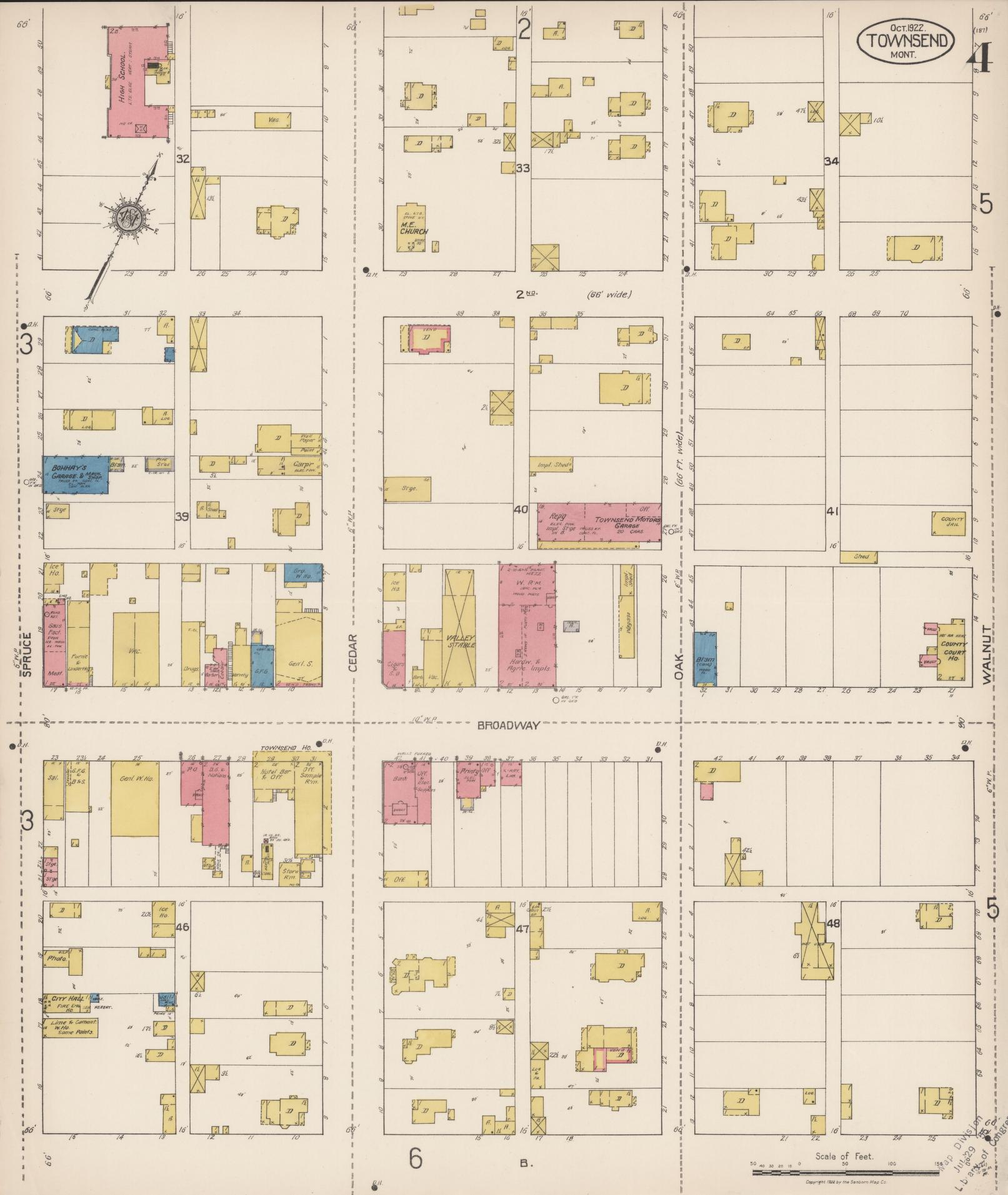 Sanborn Fire Insurance Map from Townsend, Broadwater County, Montana (1922), Sheet #0004 - Complete Map Set gallery image, historic Sanborn map, vintage wall art, Montana Montana