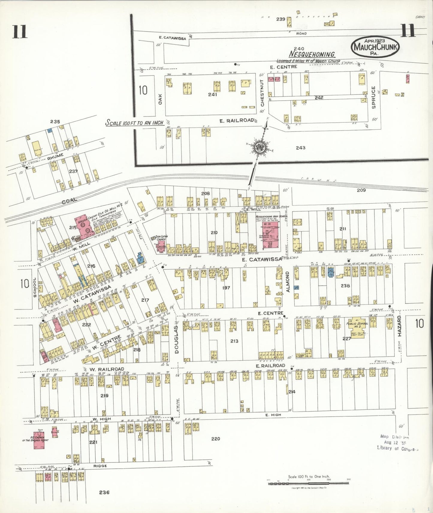 Sanborn Fire Insurance Map from Mauch Chunk, Carbon County, Pennsylvania (1923), Sheet #0011 - Complete Map Set gallery image, historic Sanborn map, vintage wall art, Pennsylvania Pennsylvania