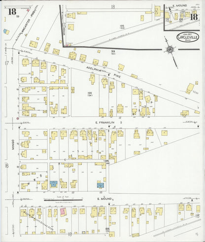 Sanborn Fire Insurance Map from Circleville, Pickaway County, Ohio (1927), Sheet #0018 - Historic Sanborn Fire Insurance Map Print, vintage old map wall art, antique decor, genealogy gift, Ohio Ohio map