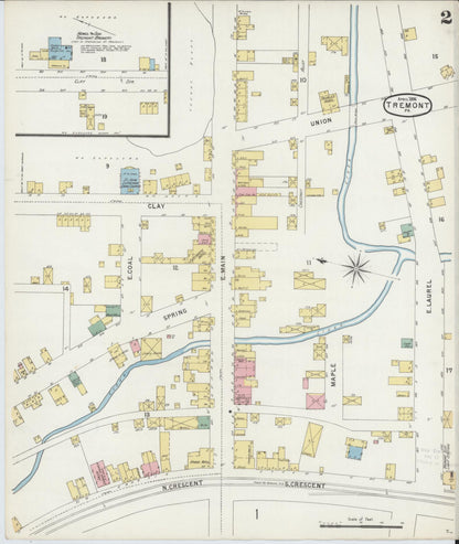 Sanborn Fire Insurance Map from Tremont, Schuylkill County, Pennsylvania (1896), Sheet #0002 - Complete Map Set gallery image, historic Sanborn map, vintage wall art, Pennsylvania Pennsylvania