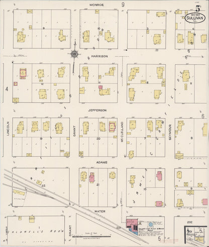 Sanborn Fire Insurance Map from Sullivan, Moultrie County, Illinois (1922), Sheet #0005 - Complete Map Set gallery image, historic Sanborn map, vintage wall art, Illinois Illinois