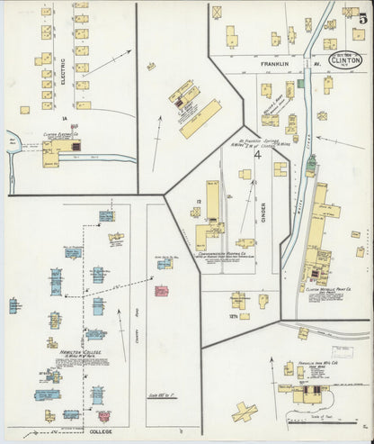Sanborn Fire Insurance Map from Clinton, Oneida County, New York (1904), Sheet #0005 - Complete Map Set gallery image, historic Sanborn map, vintage wall art, New York New York