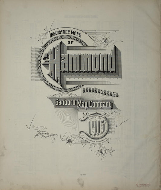 Sanborn Fire Insurance Map from Hammond, Lake County, Indiana. (1915), Sheet 1 – Historic Sanborn Fire Insurance Map Print