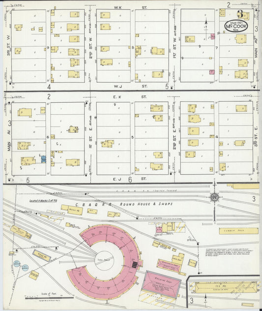 Sanborn Fire Insurance Map from Mccook, Red Willow County, Nebraska (1921), Sheet #0003 - Historic Sanborn Fire Insurance Map Print, vintage old map wall art, antique decor, genealogy gift, Nebraska Nebraska map