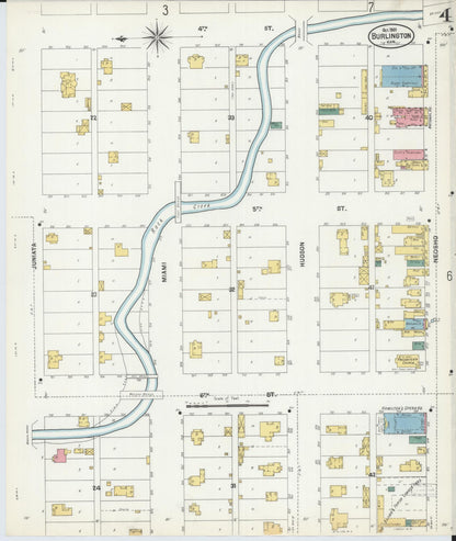 Sanborn Fire Insurance Map from Burlington, Coffey County, Kansas (1901), Sheet #0004 - Complete Map Set gallery image, historic Sanborn map, vintage wall art, Kansas Kansas