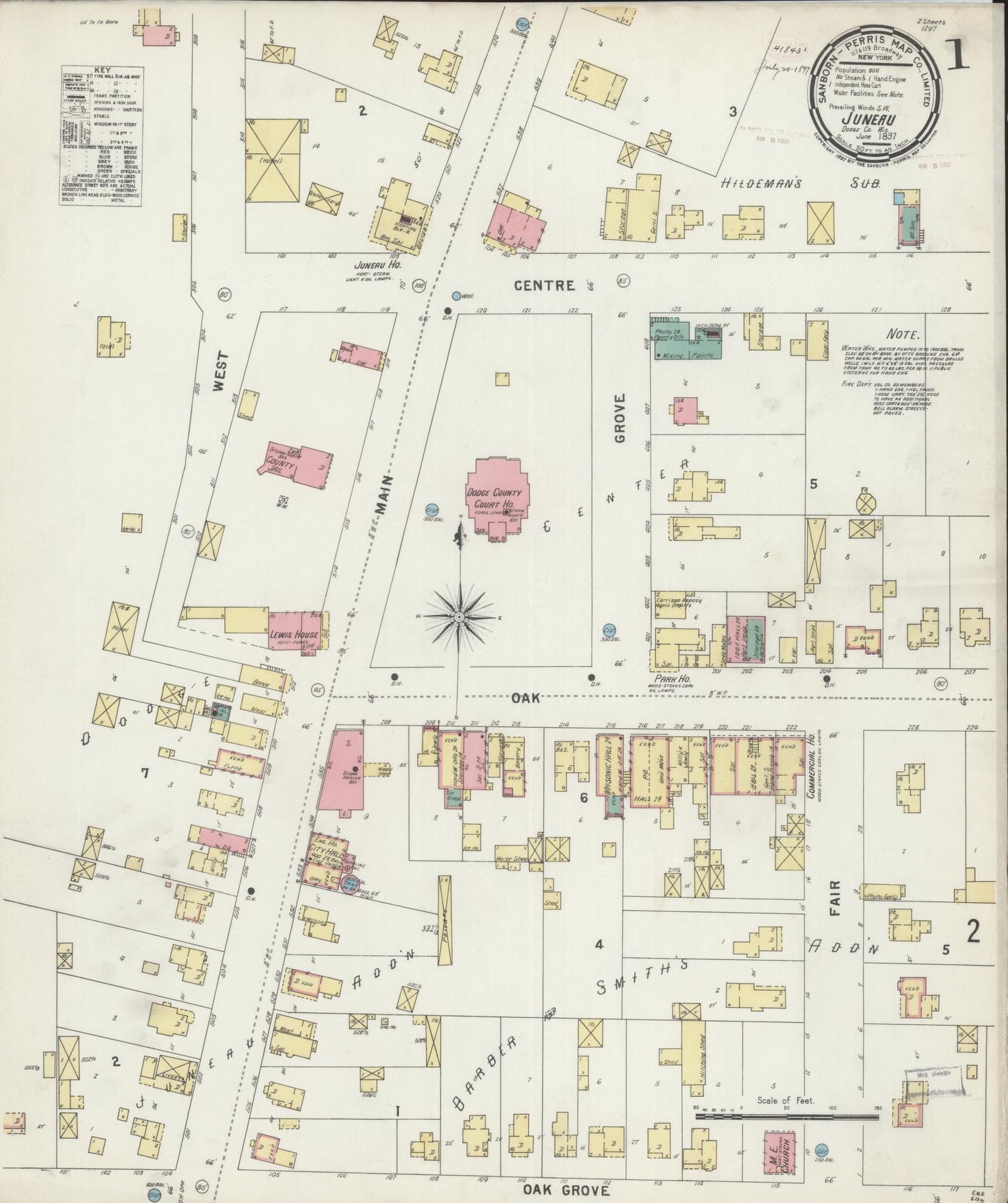 Juneau, Dodge County, Wisconsin (1897) – Sanborn Fire Insurance Map – Map View