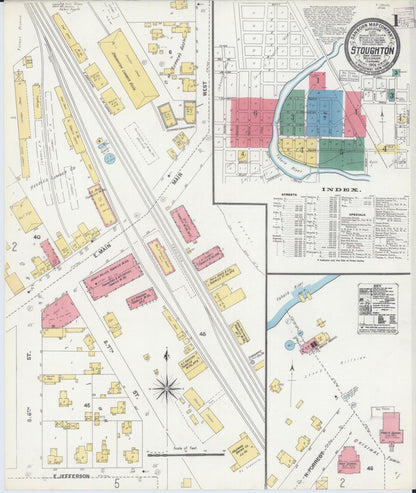 Sanborn Fire Insurance Map from Stoughton, Dane County, Wisconsin (1904), Sheet #0001 - Complete Map Set gallery image, historic Sanborn map, vintage wall art, Wisconsin Wisconsin