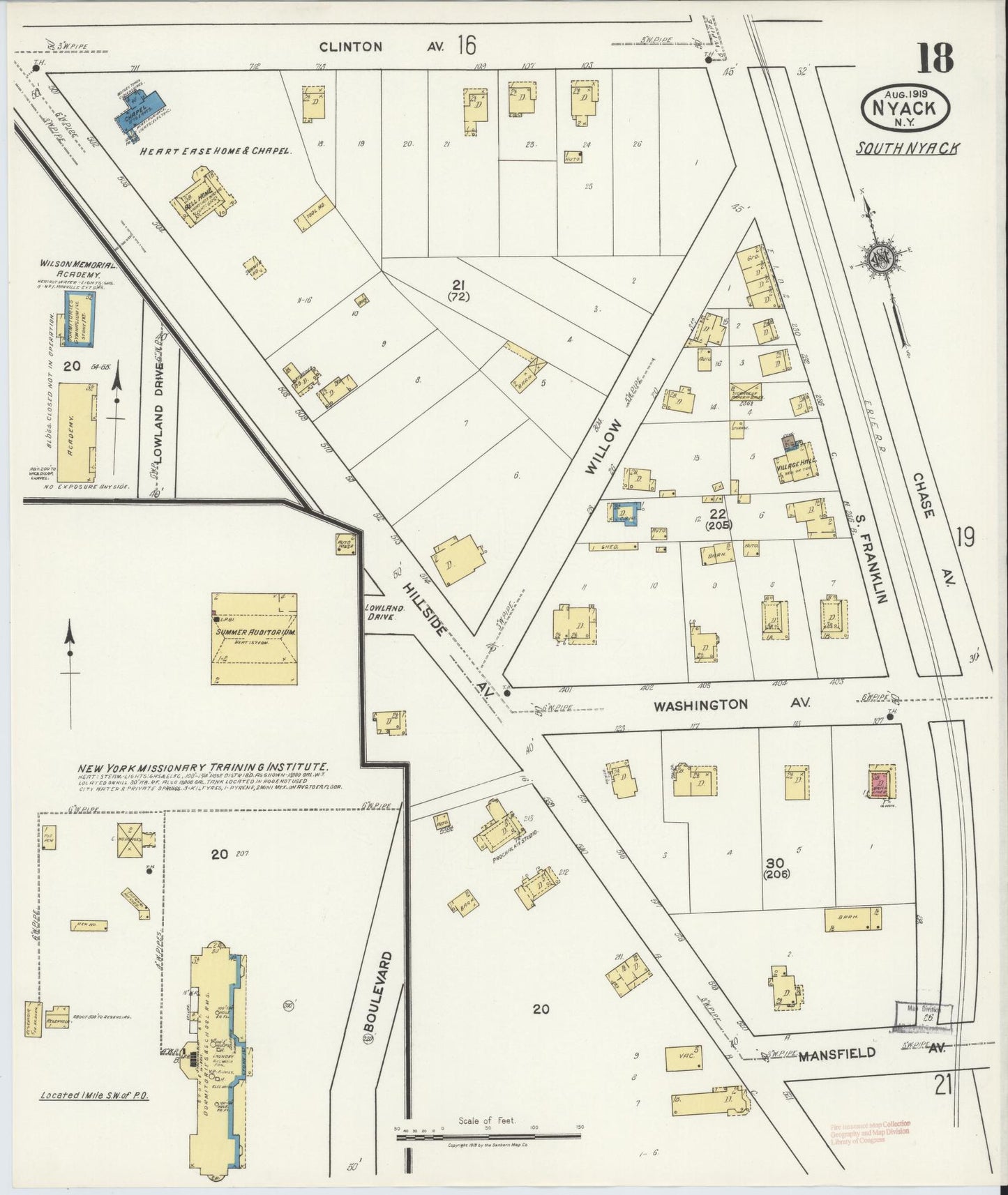 Sanborn Fire Insurance Map from Nyack, Rockland County, New York. (1919), Sheet #0018