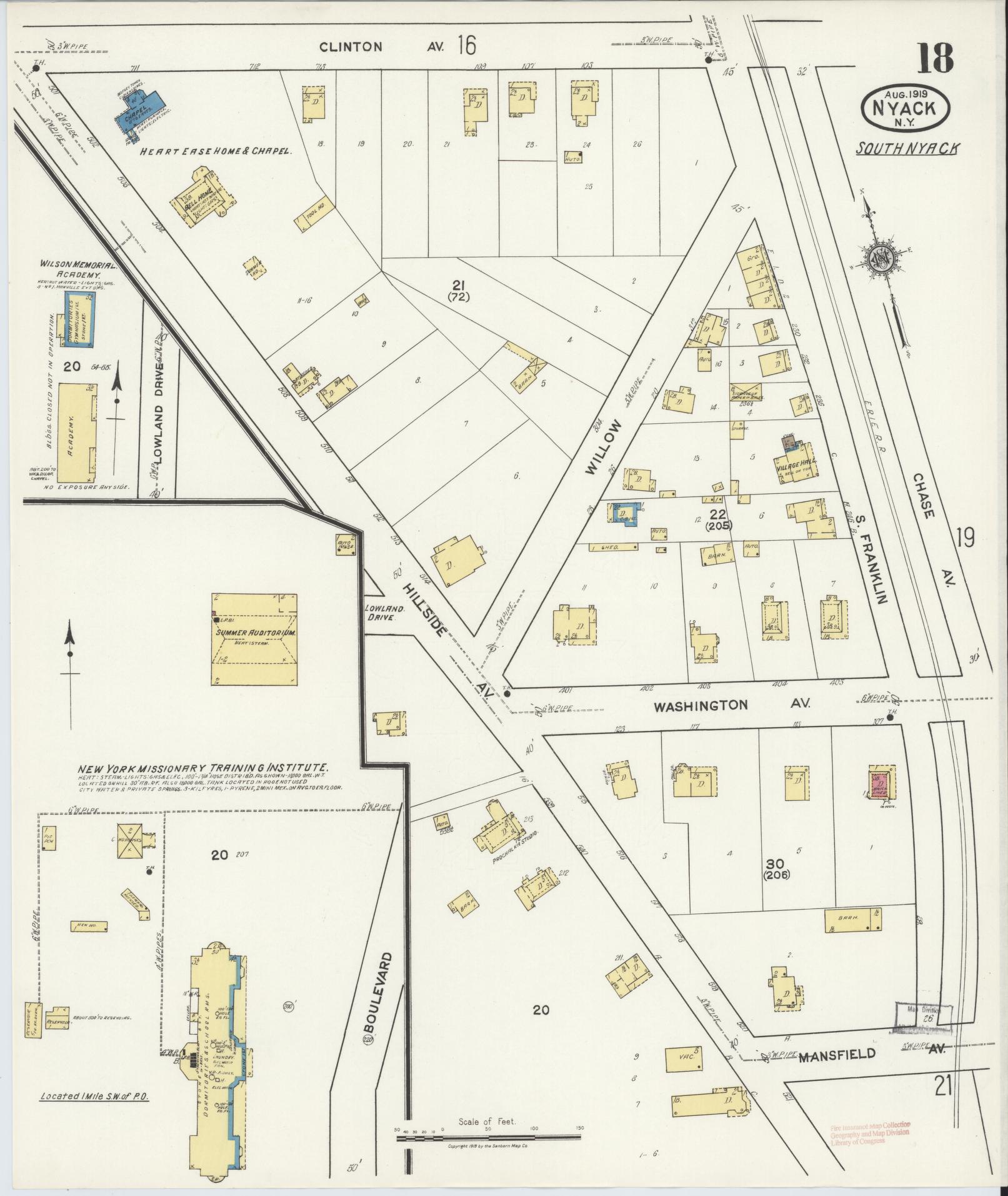 Sanborn Fire Insurance Map from Nyack, Rockland County, New York. (1919), Sheet #0018