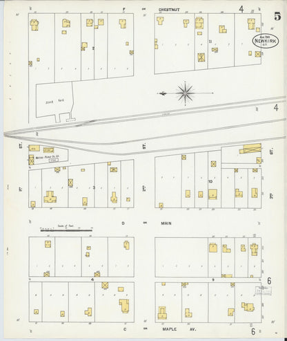 Sanborn Fire Insurance Map from Newkirk, Kay County, Oklahoma (1901), Sheet #0005 - Complete Map Set gallery image, historic Sanborn map, vintage wall art, Oklahoma Oklahoma
